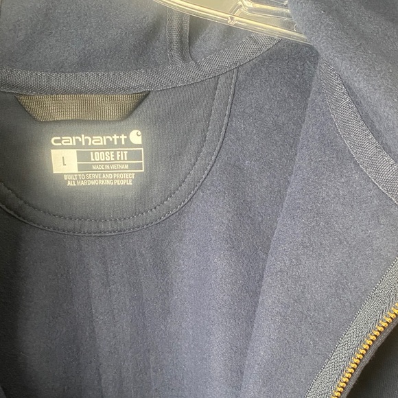 MEN'S  CARHARTT MIDWEIGHT FULL ZIP HOODIE SWEATSHIRT Size/Large/Blue - Picture 5 of 12